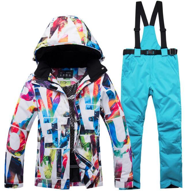 Winter Outdoor Ski Suit Women's Windproof, Waterproof, Warm Snowboard and Double Snowboard Ski Suit