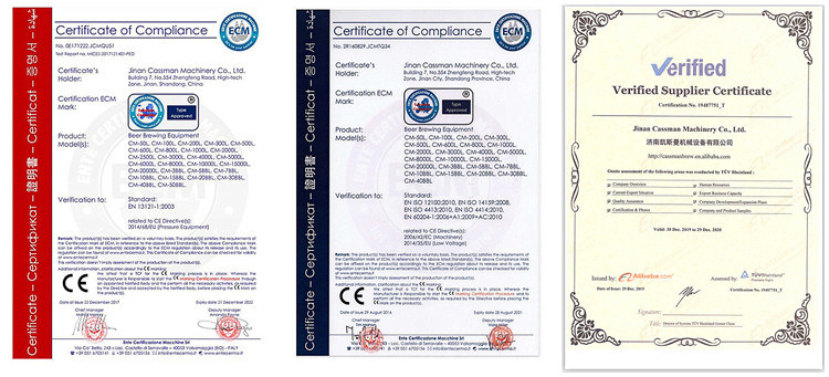 Cassman Factory Supplied SUS3004 500L China Beer Brewery Equipment