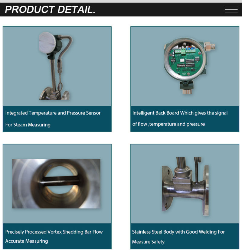 Temperature Compensation Smart Calculation Compressed Air Flowmeter Vortex Compressed Air Flow Meter