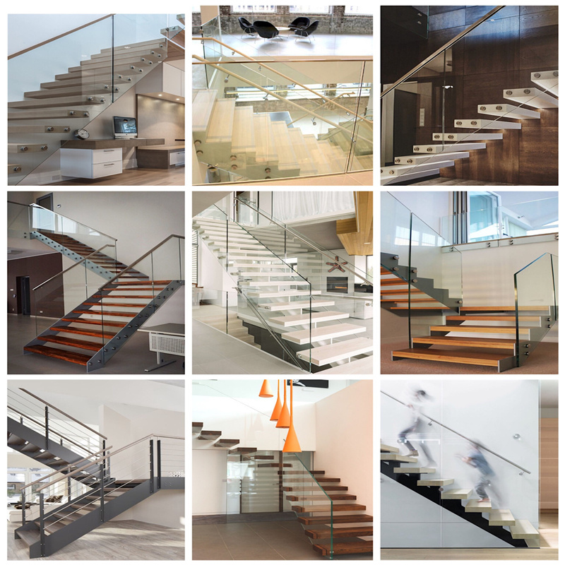 Modern Striaght Staircase Indoor Wooden Stair Step Straight Staircase