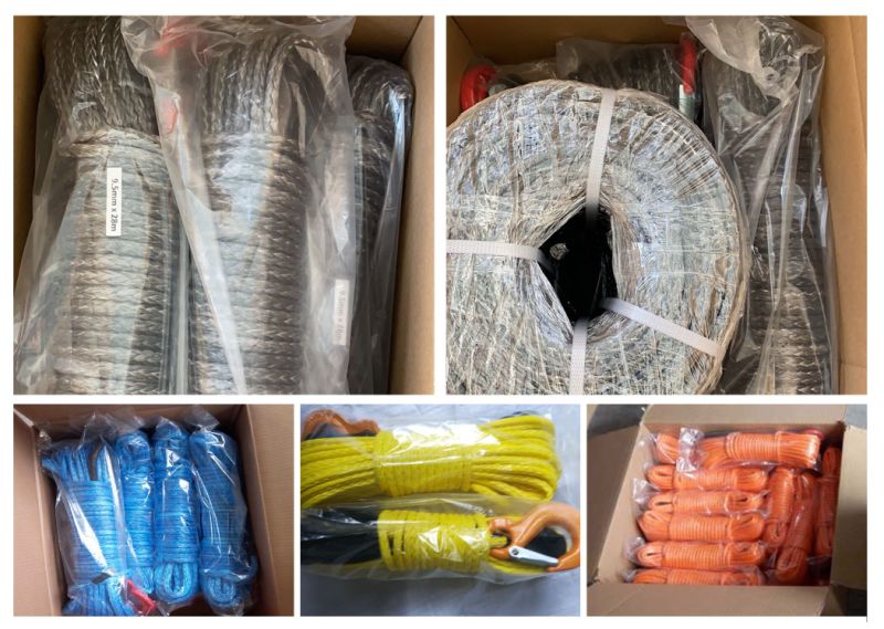 Braided Synthetic Rope UHMWPE Mooring/Towing/ Lifting Rope ATV Offroad Winch Rope Hmpe Cable Wire Rope Rescue Rope