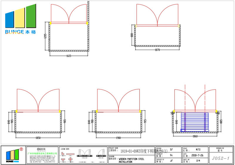 Fire Resistant Movable Acoustic Sliding Partition Walls for Meeting Room