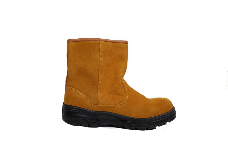 Stock Suede Leather and Sheep Lining Safety Boots