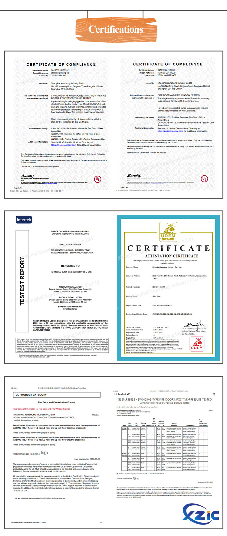 Chinese Fire Rated Door Manufacturer with UL UK Certificate