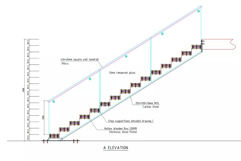 Morden Staircase, Glass Rail Staircase, Stair Factory Supply