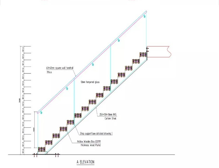 Modern Prefabricated Staircase Wood Floating Stair Steel Stringer Stair