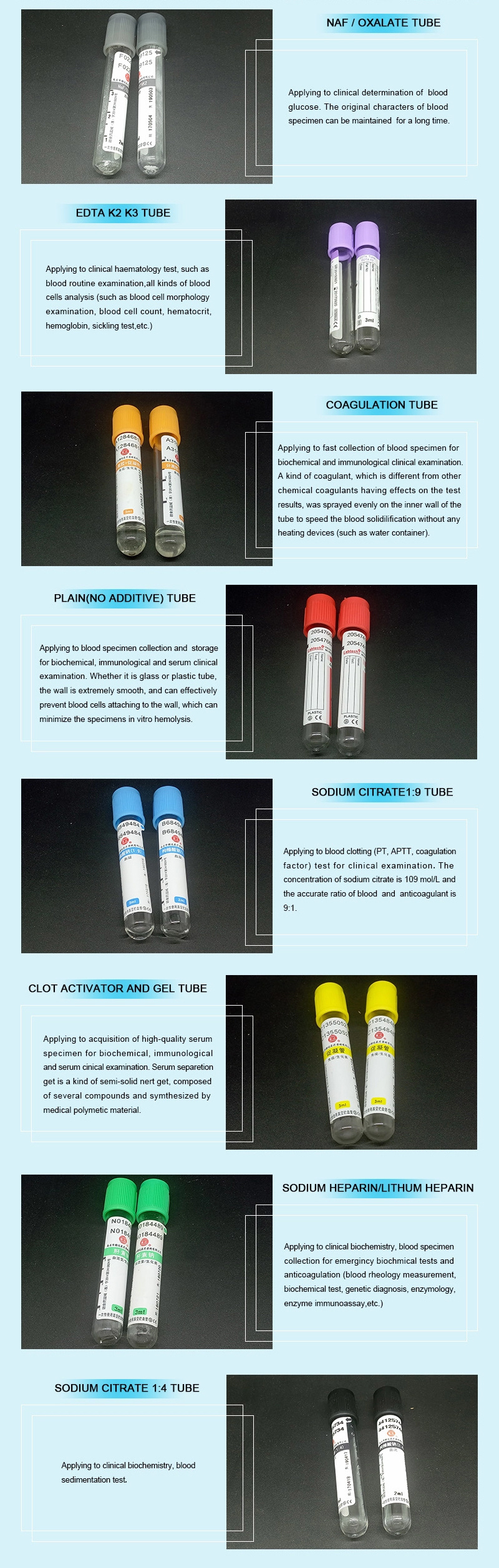 Vacuum Blood Collecting Tubes, Gel and Clot Activator Tube