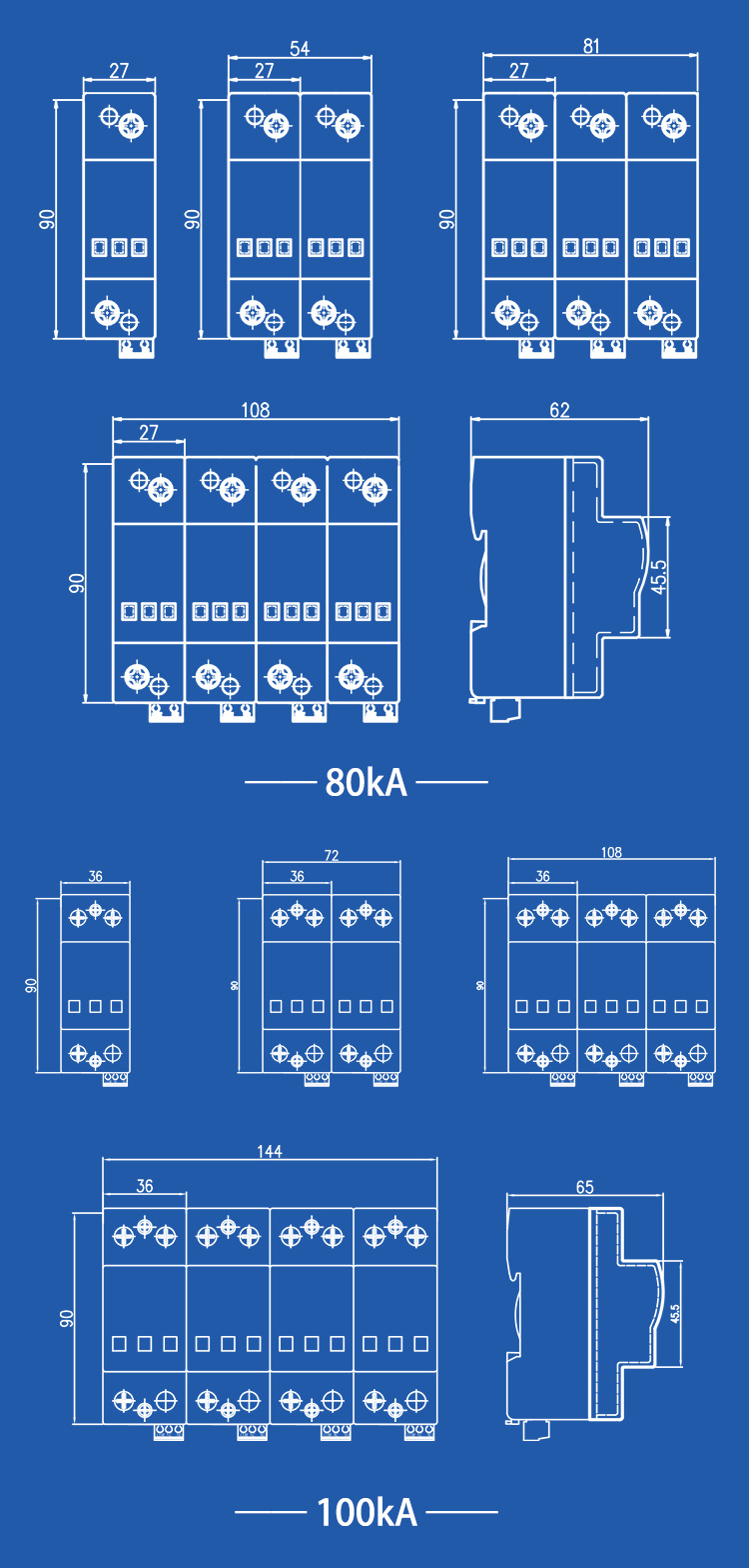 80ka Industrial Surge Suppressor Lightning Protection Power Surge Protective Devices