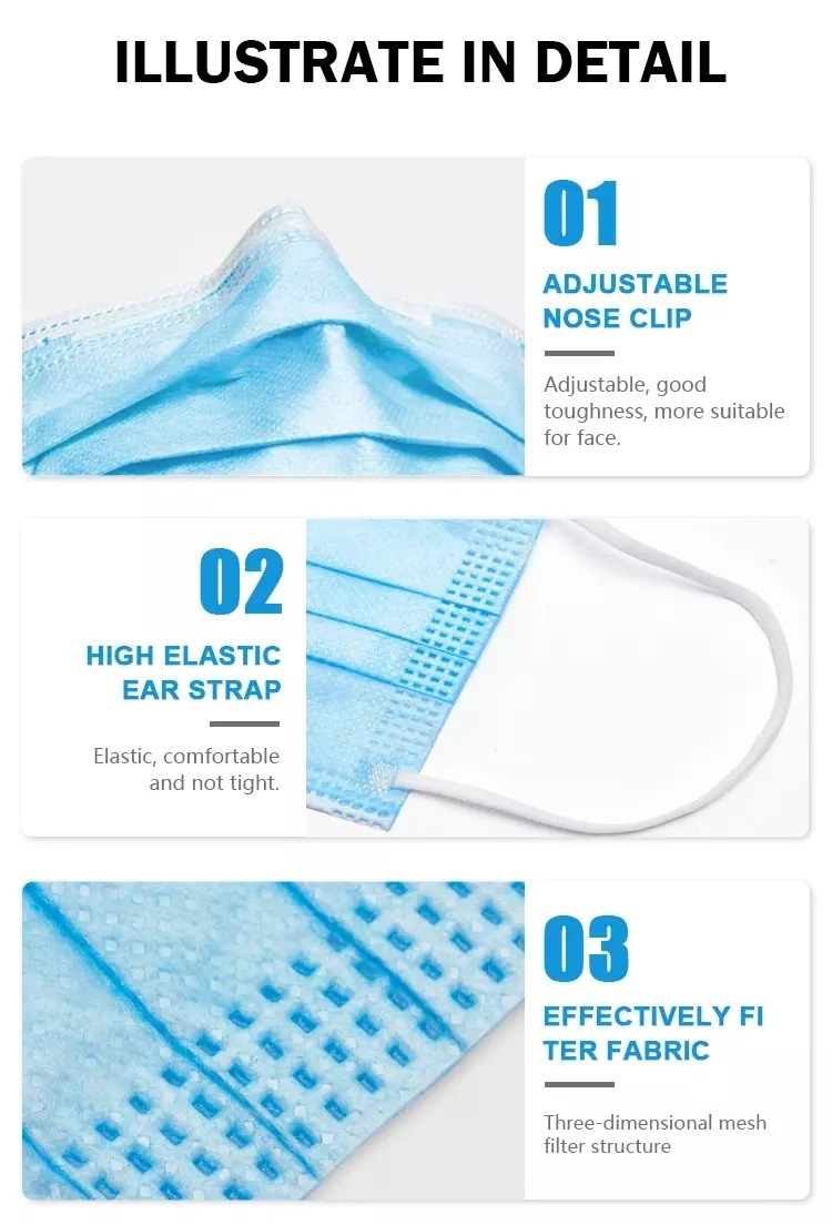 Filter Melt-Blown Fabric Protective Disposable Face Mask