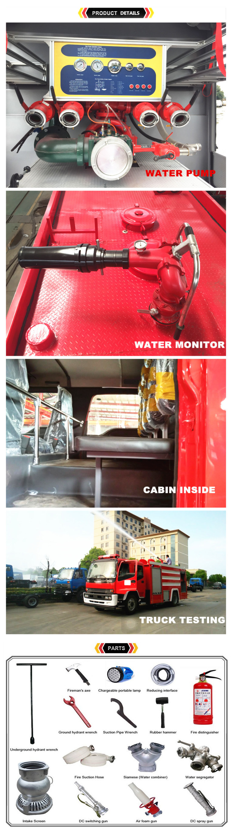 Sinotruk HOWO 280HP 4X2 8 Ton Water Tanker Fire Truck Water Foam Fire Truck