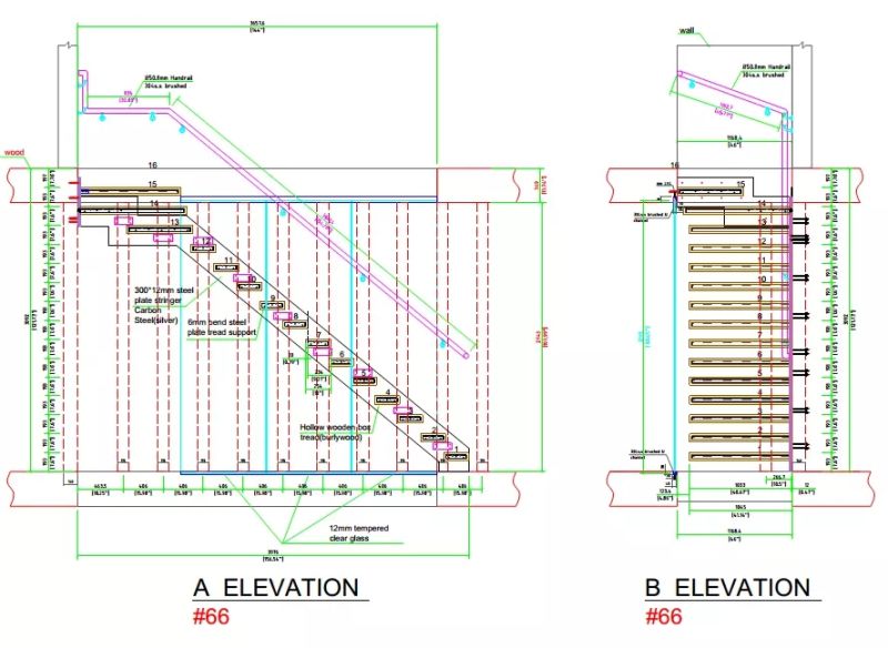 Morden Staircase, Glass Rail Staircase, Stair Factory Supply