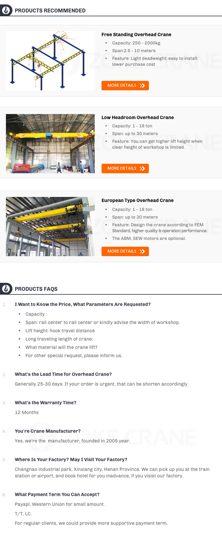 Customizable 1 Ton 3 Tons 5 Tons 7 Ton 10 Tons Rail Mobile Lifting Crane