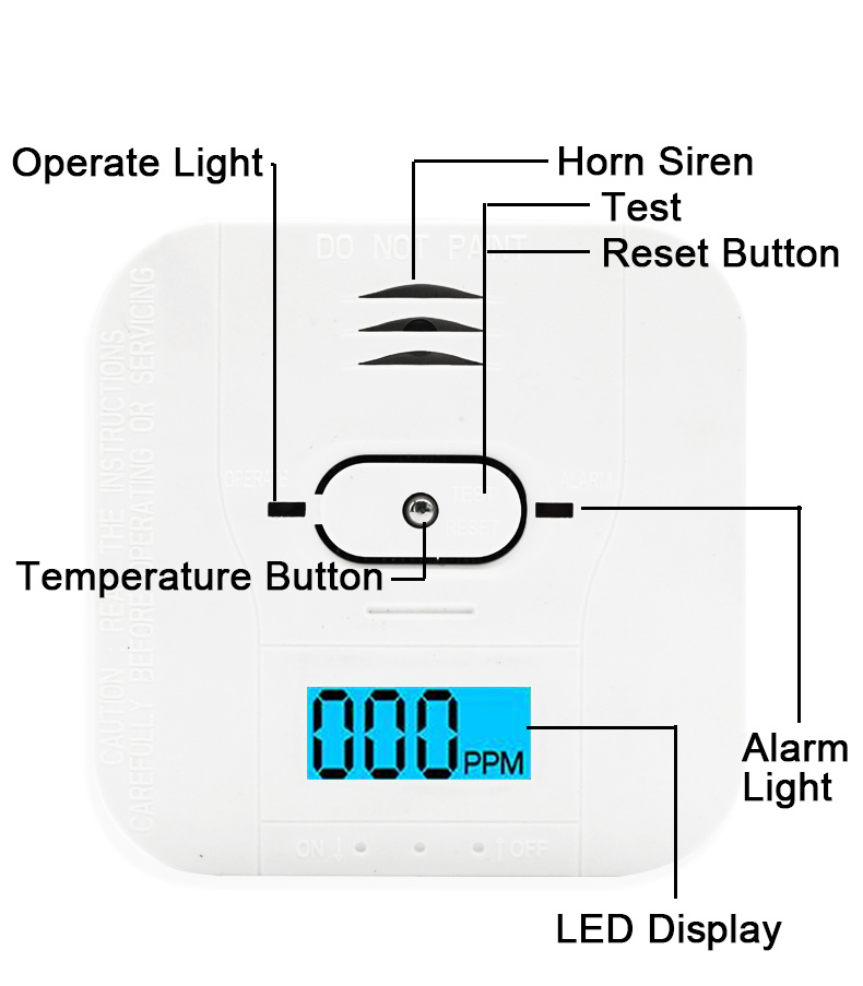 Household Standalone Carbon Monoxide Co Gas Leak Alarm