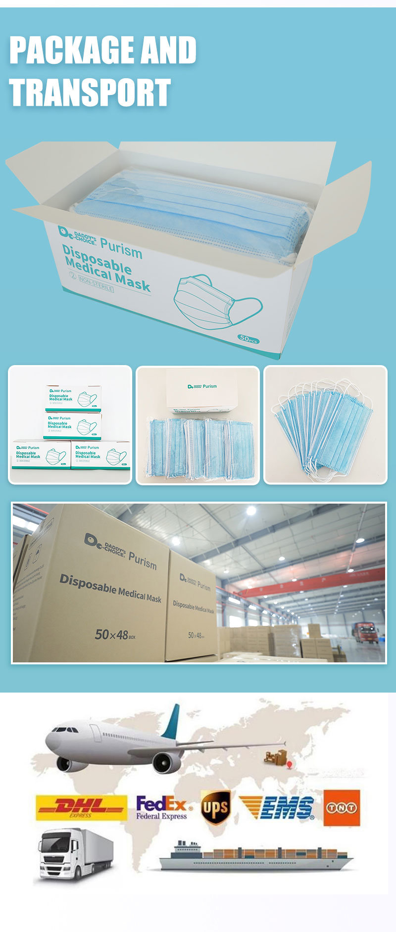 Medical Disposable Respirators Surgical Protective Face Mask in Stock China