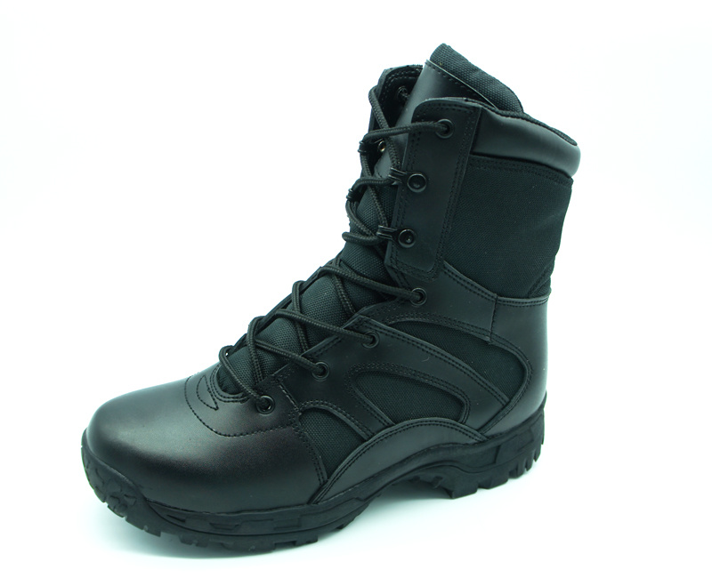 Latest Design Genuine Cow Leather Black Color Boots Military for Men