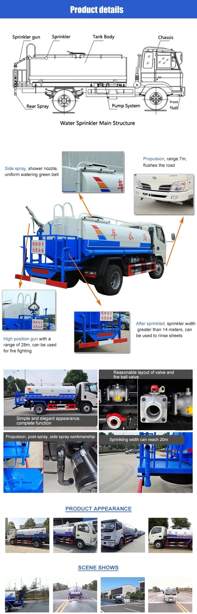 12000 Liters 15000L Water Tanker Tank Truck Transport Delivery Water Bowser Truck