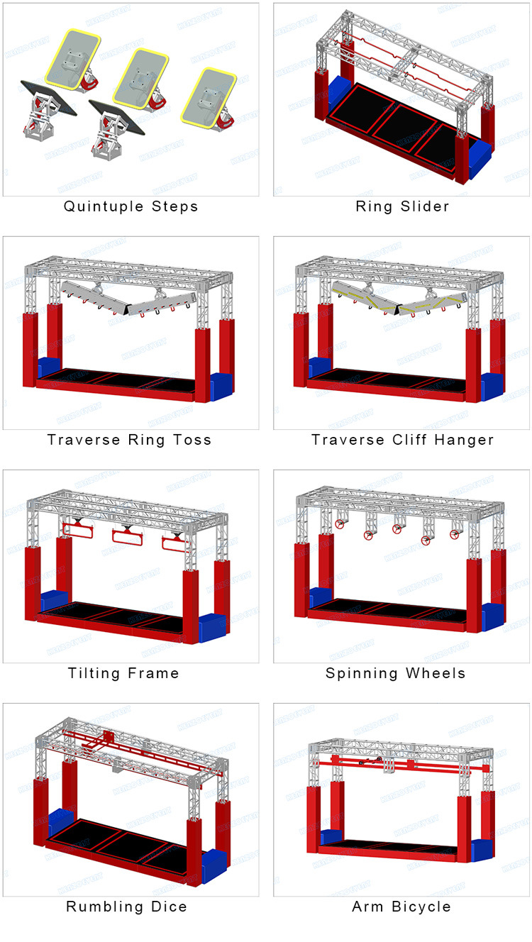 Outdoor Ninja Warrior Playground Course Equipment