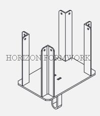 Four-Way Head H20 for Holding Double Wooden Beam