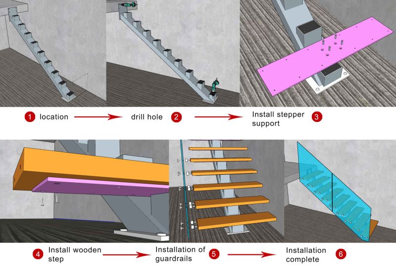 Morden Staircase, Glass Rail Staircase, Stair Factory Supply