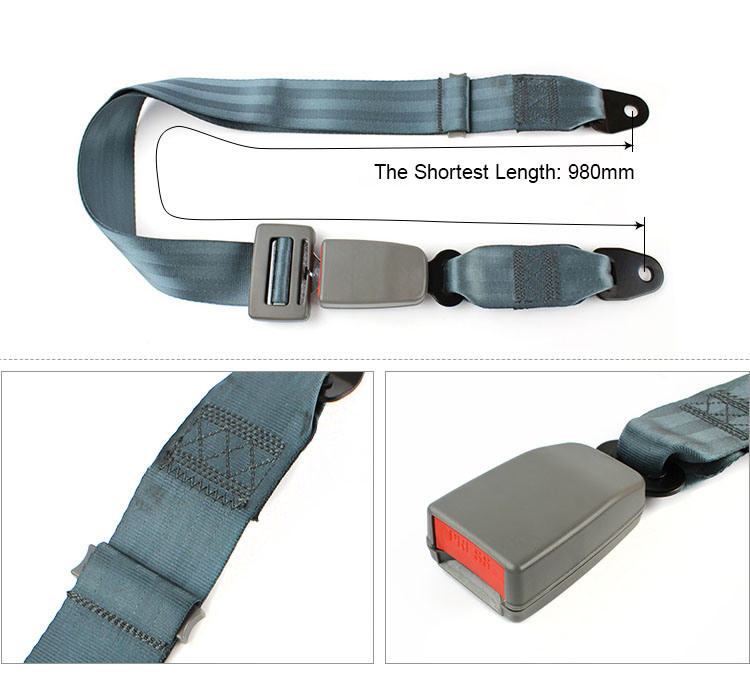 Fea015 Safety Seat Belt Grey Color Simple Two Point Seat Belt Automatic Vehicle Safety Seat Lap Belt