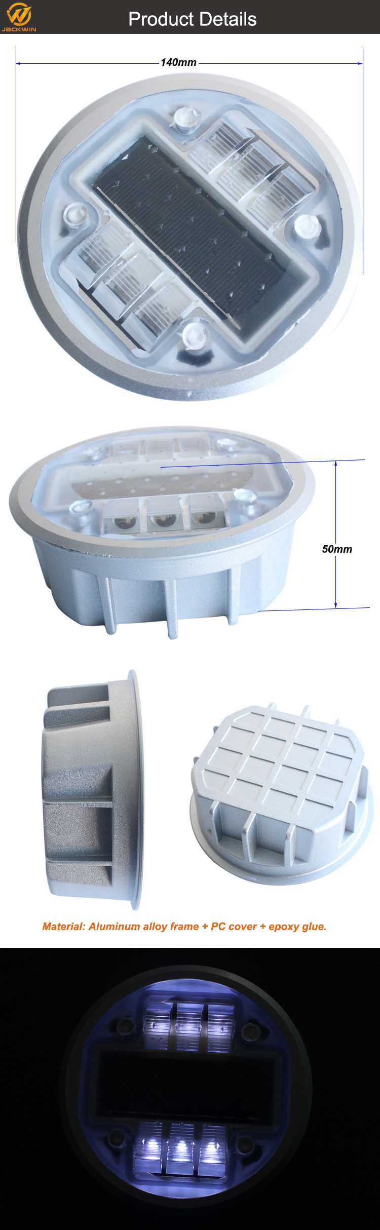 Cat Eye Road Stud Wired Aluminium Road Studs Flashing Road Stud Reflective Road Studs