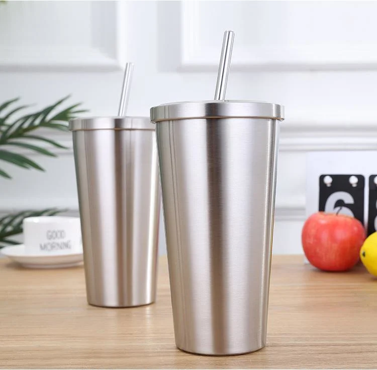 Juice Straw Cup Hot Selling Stainless Steel Vacuum Coffee Cup with Straw