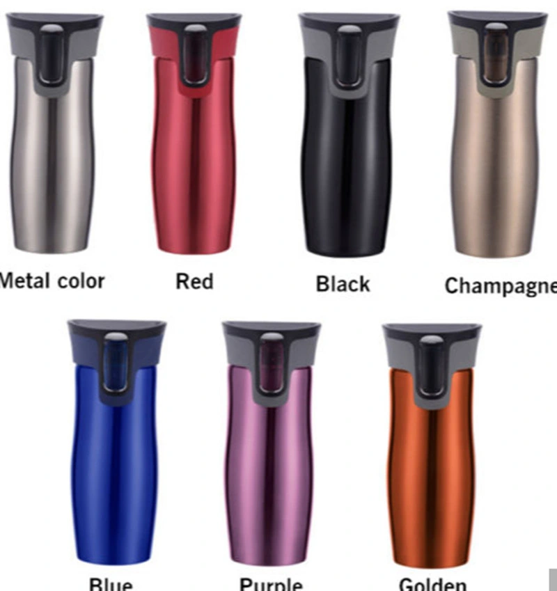 Stainless Steel Creative Gift Cup Vacuum Insulation Coffee Car Cup with Click Button
