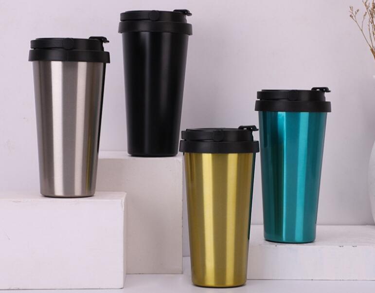 Fashion Custom Logo Double Wall Insulated Stainless Steel Vacuum Thermos Travel Coffee Mug Cup
