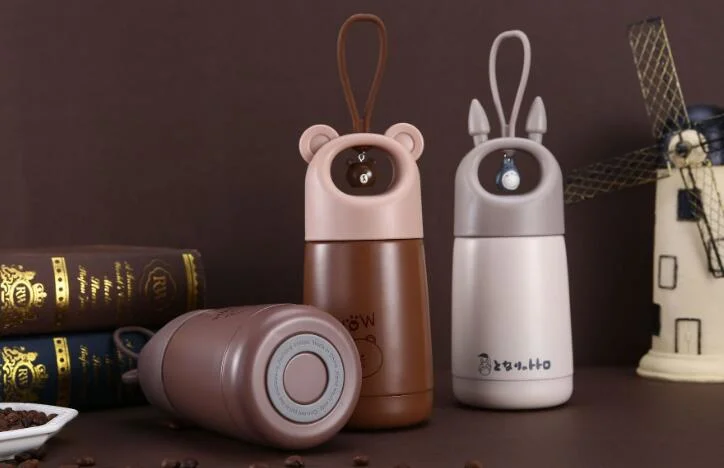 300ml 304 Stainless Steel Mug Creative Vacuum Water Cup Cute Mini Pot Belly Cup Child Flask
