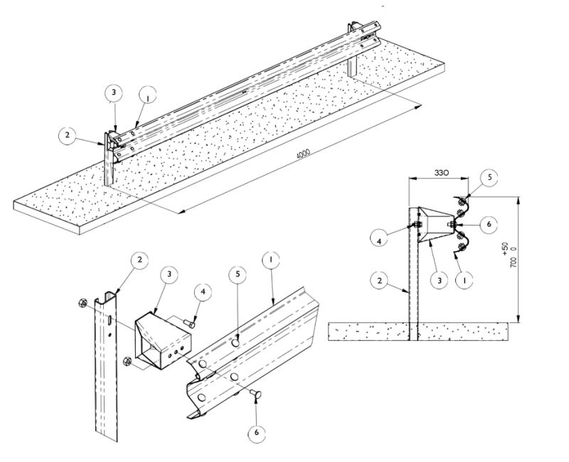 Galvanized GS2 GS4 Highway Guardrail a Profile Spacer Block