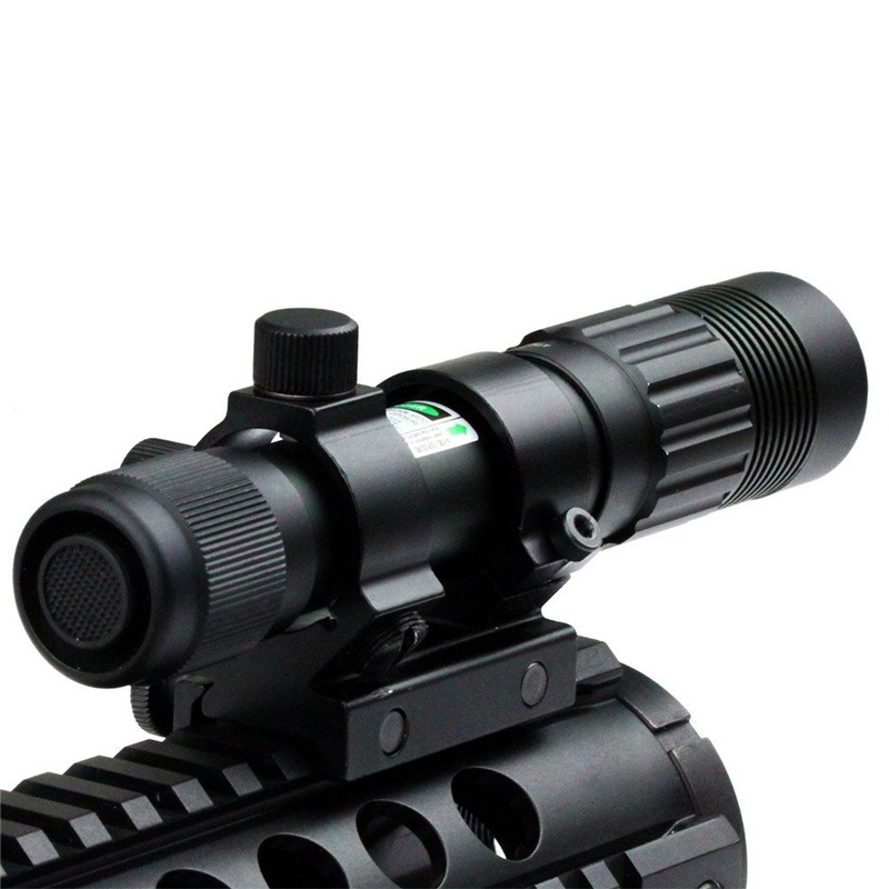 Adjustable Green Laser Sight Designator/Illuminator/Flashlight W/Weaver Mount