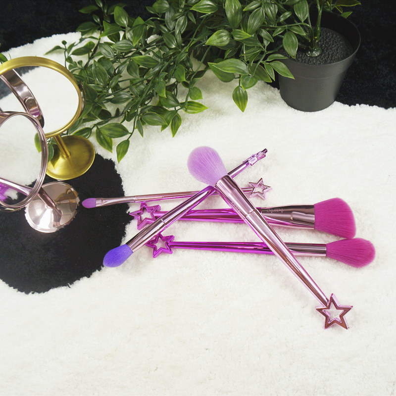 Pink Star Handle Makeup Brush Cosmetics Face Brushes Eye Brushes Set