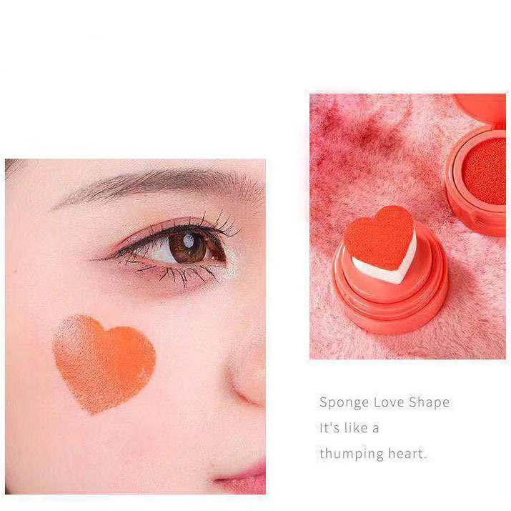 Custom Brand Air Cushion Blush Heart Shape Liquid Blush Brighten Natural Pink Red Orange Face Cheek Contour Make up Blusher