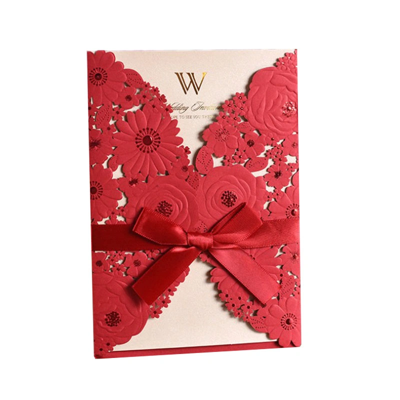 Luxury Wedding Invitation Card Laser Cut Card with Sheet