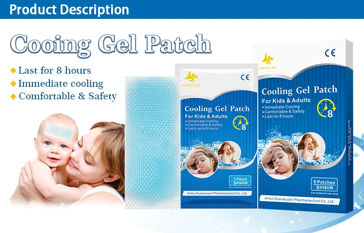 Medical Adhesive Herbal Mint Cooling Gel Patch for Fever Reduce