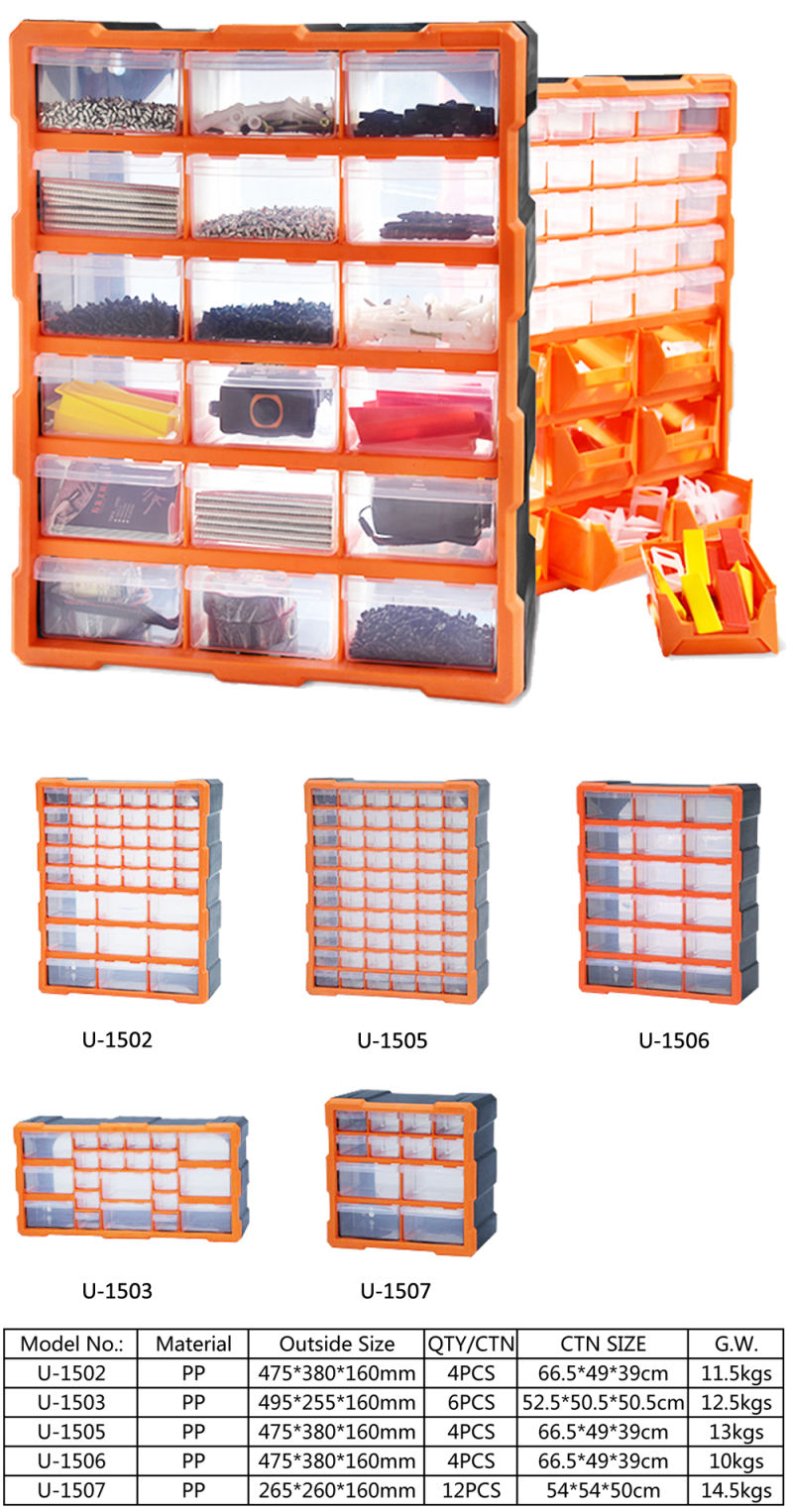 Hot Sale Portable 18 Drawer Wall Mount Plastic Cabinet for Hardware Storage and Building Blocks Organizer