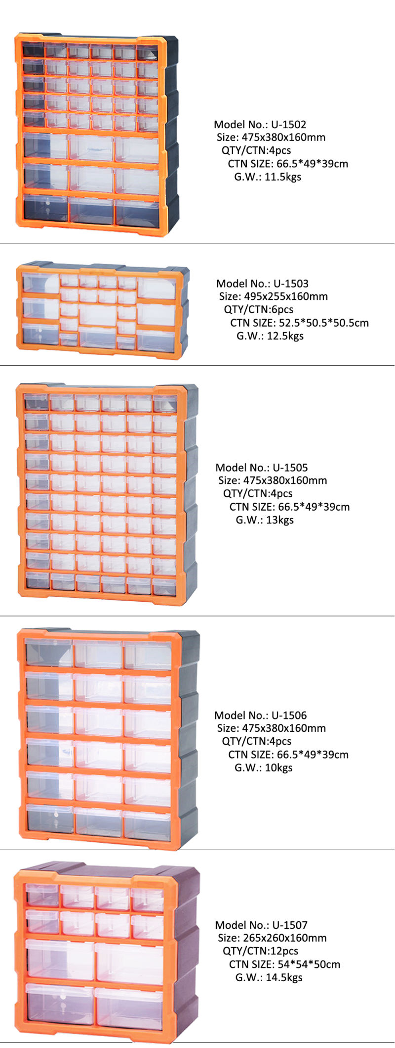 Hot Sale Portable 18 Drawer Wall Mount Plastic Cabinet for Hardware Storage and Building Blocks Organizer