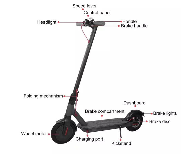 350W Motor 8.5inch Two Wheel Foldable Adult Electric Scooter