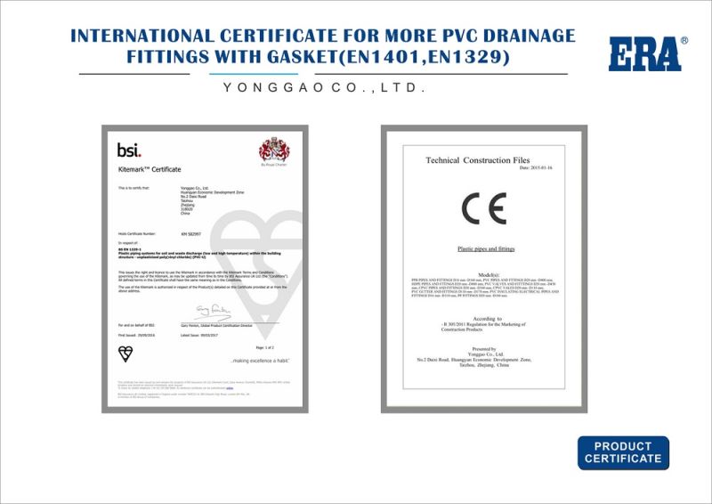 UPVC Rainwater Fittings Kitemark Certificate Pipes Fittings Plastic 140mm Clamp