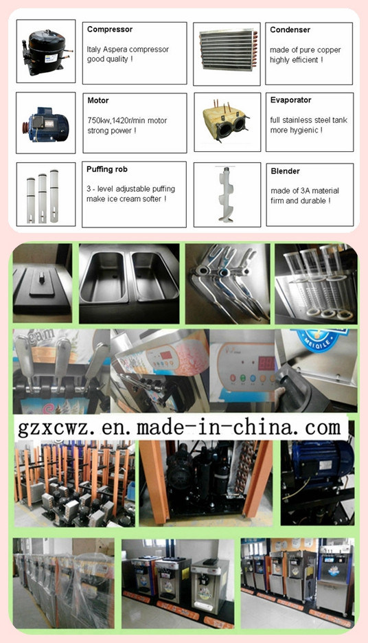 Stainless Steel Frozen Yogurt Commercial Soft Ice Cream Maker Machine for Sale