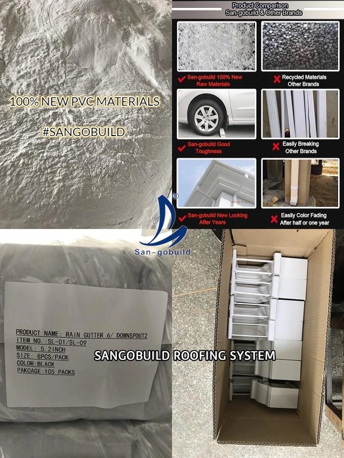2021 Eco-Friendly Building Material Roof Drain System Ecuador PVC Rainwater Gutter and Pipe Fittings