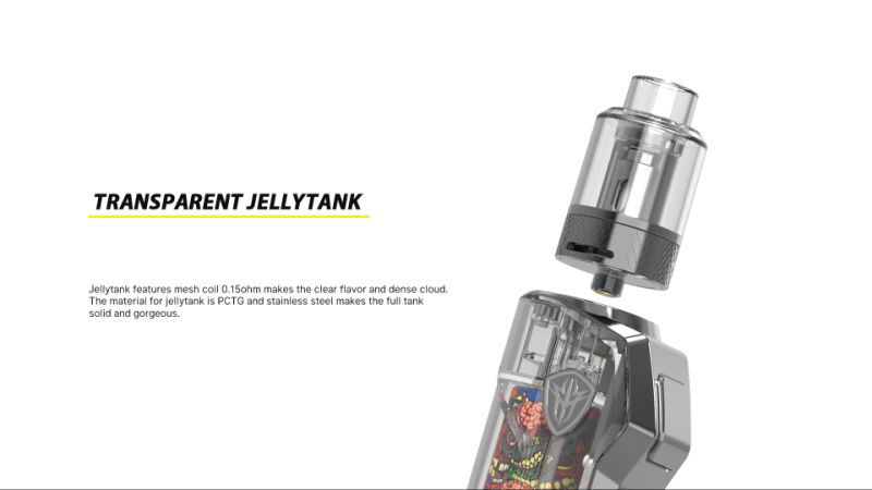 E-Cigarette Transparent Rincoe Jellybox 80W Kit Vape Mod