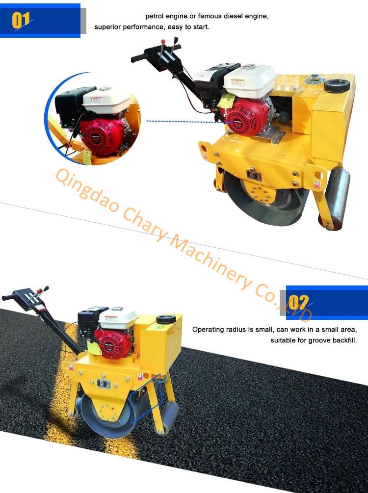Single Wheel Vibratory Roller/Small Sized Walking Hydraulic Vibrating Compaction Roller