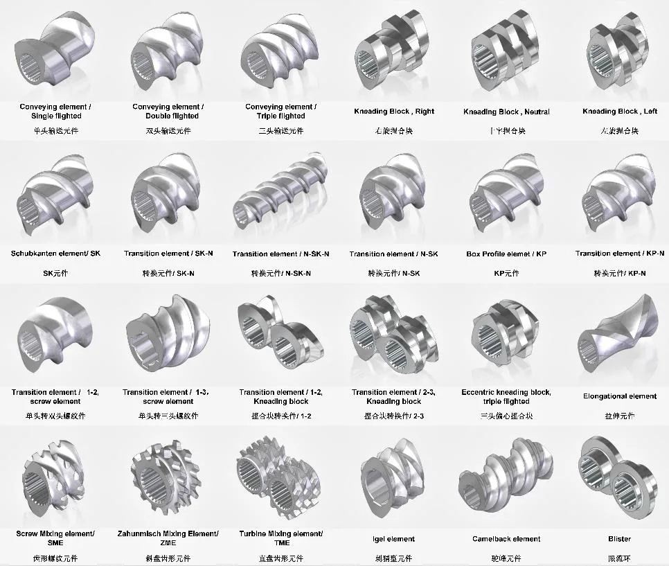 Twin Screw Extruder Elements and Zsk45mc18 Extruder Barrel for Twin Screw Extruder