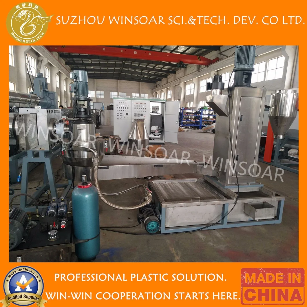 Water Ring Die Face Cutting Plastic HDPE Film Scraps Flakes Granules Pellets Extruder Making Machines