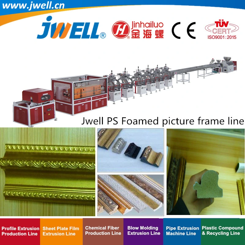 Jwell-PS Plastic Foamed Picture Frame Profile Recycling Agricultural Making Machine with Single Screw Extruder and Co-Extruder