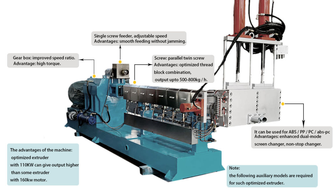 Waste EVA ABS PP PE Plastic Recycling Granulator/Extruder Production Line