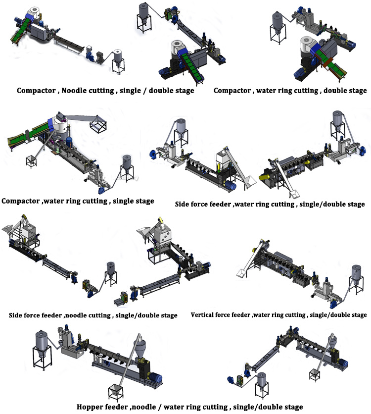 Plastic Granule Water Ring Pelletizer Extruder