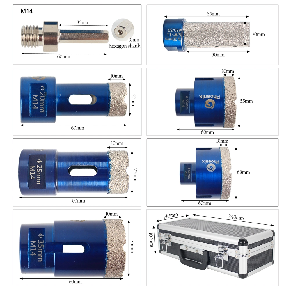 Raizi 6-35mm Diamond Hole Saw Kits for Tile