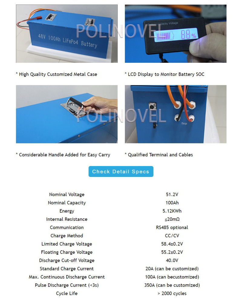 Polinovel 5kwh Solar Power Energy Storage Batteries Cost Replace Tesla Powerwall